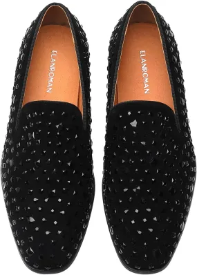 ELANROMAN Men's Loafers Leather Wedding Party Dress Shoes
