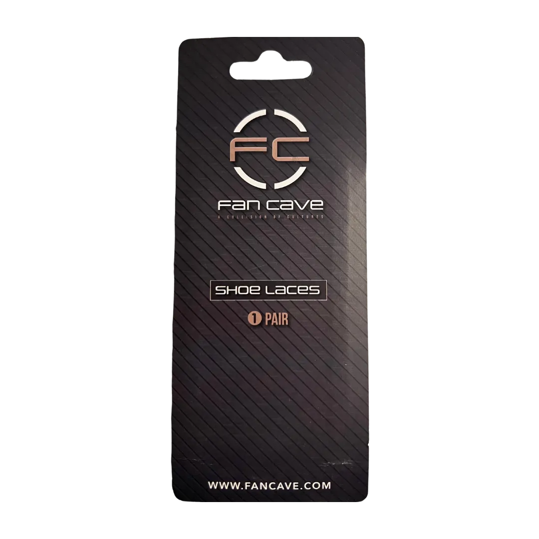 Fan Cave Standard Shoelaces - Pink with White Text
