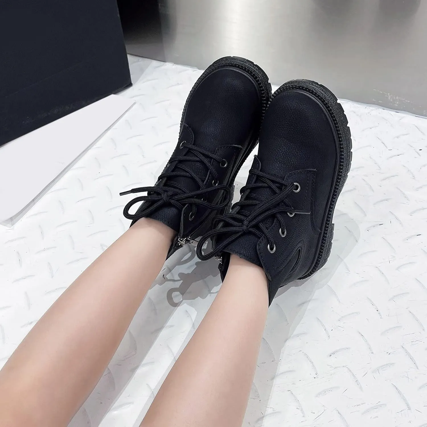 Fashionable Autumn Winter Girls' Boots Flat Bottom Non Slip Side Zipper Warm Comfortable Solid Color Little Girl