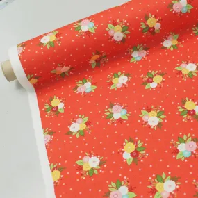 Floral Printed Cotton - Orange - Gypsy Rose