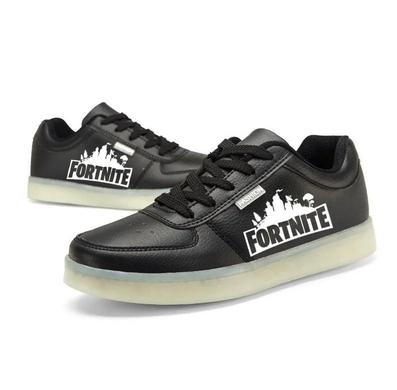 Fortnite Shoes Light Up Shoes Kid Children's Luminous Sports Shoes LED Light USB Charging Flash Shoes Fortnite Gifts