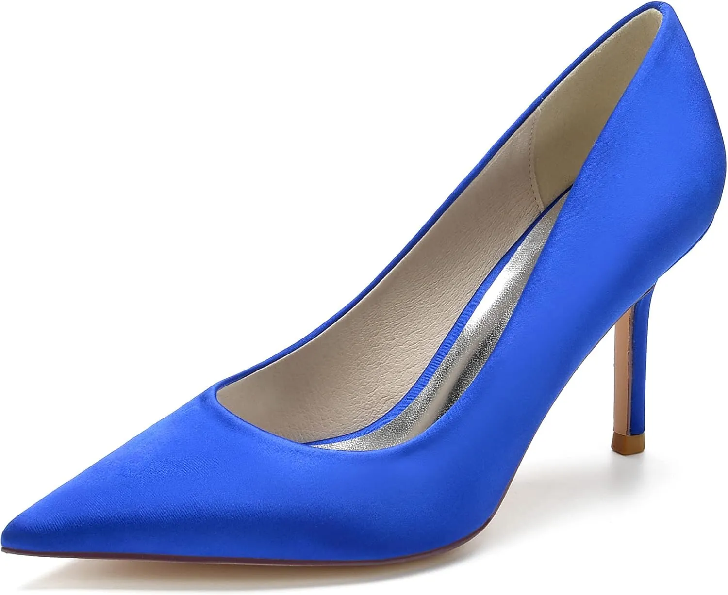 FufoneUS Wedding Bridal Shoes Women's Stiletto High Heel Dress Pumps Pointed Toe Evening Party Shoes,Blue,12
