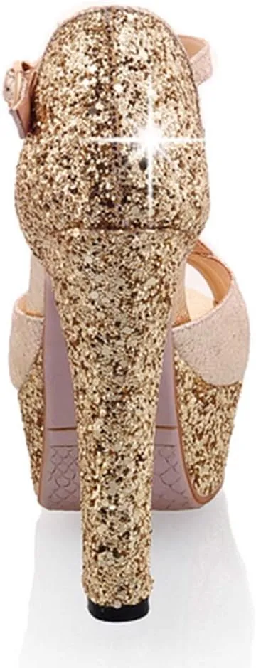 Gracemee Women Fashion Sandals Block High Heels