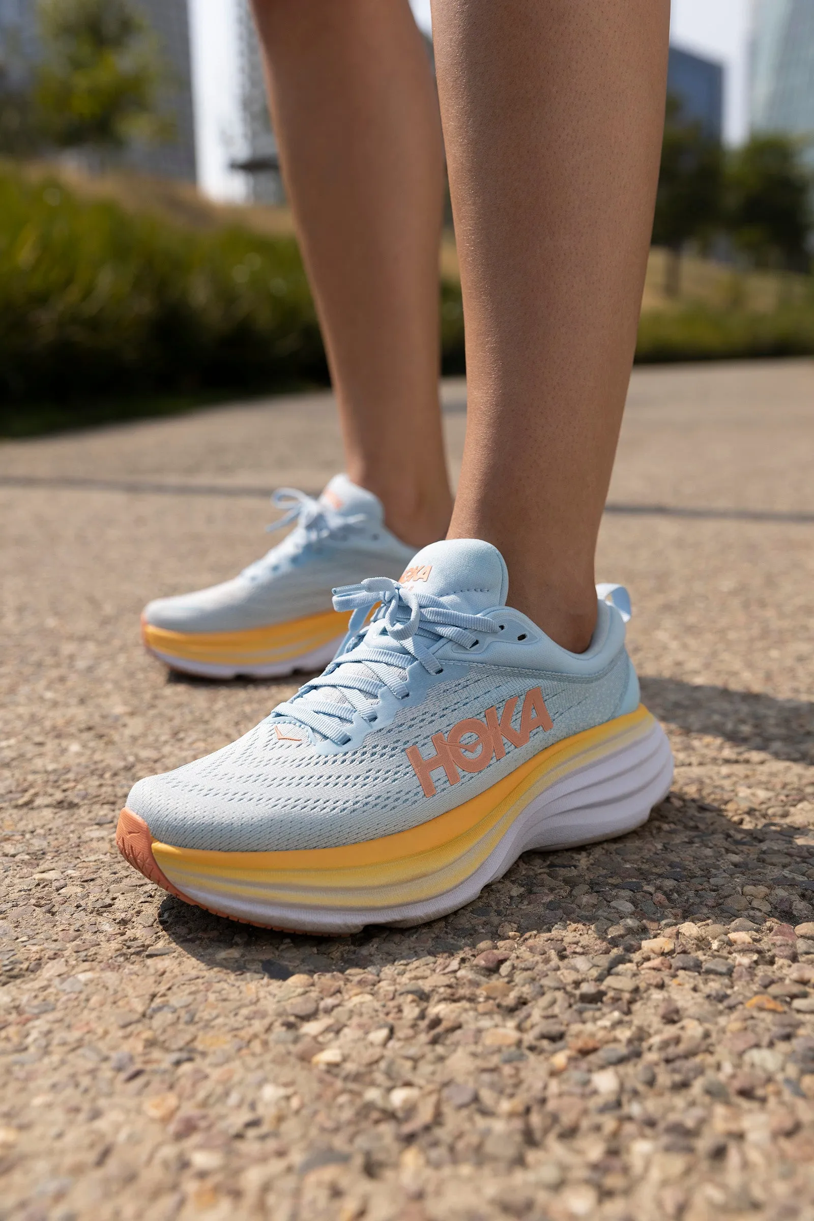 HOKA Womens Bondi 8 Running Shoes - Summer Song/Country Air Colorway