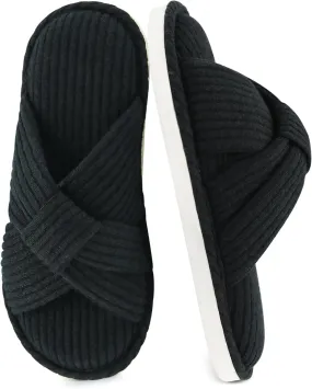Jerzmy Cross Slippers for Women, Comfy Memory Foam House Bedroom Slippers Trendy Woman Gifts Home Shoes for Room Indoor Kitchen