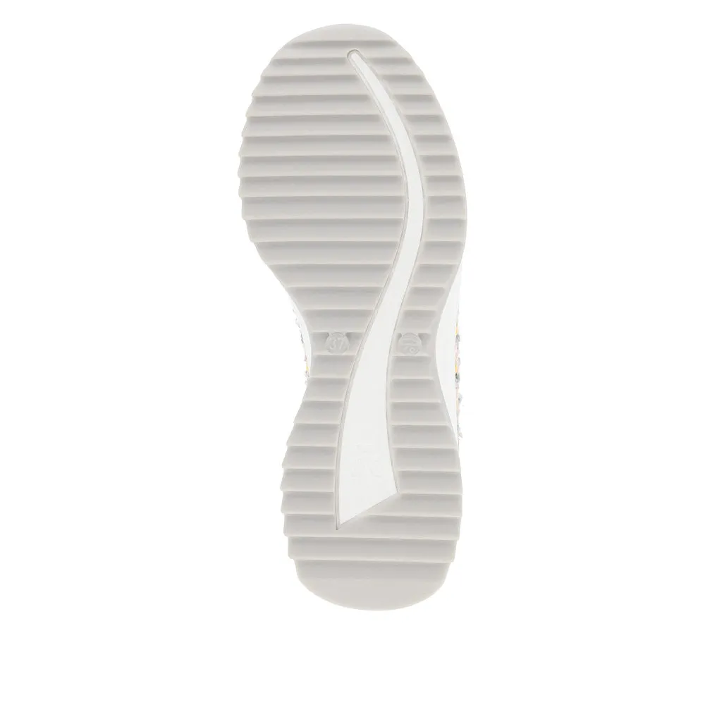 Ladies Rieker  Chunky Loafer White Multi Slip On W1303-90 sale