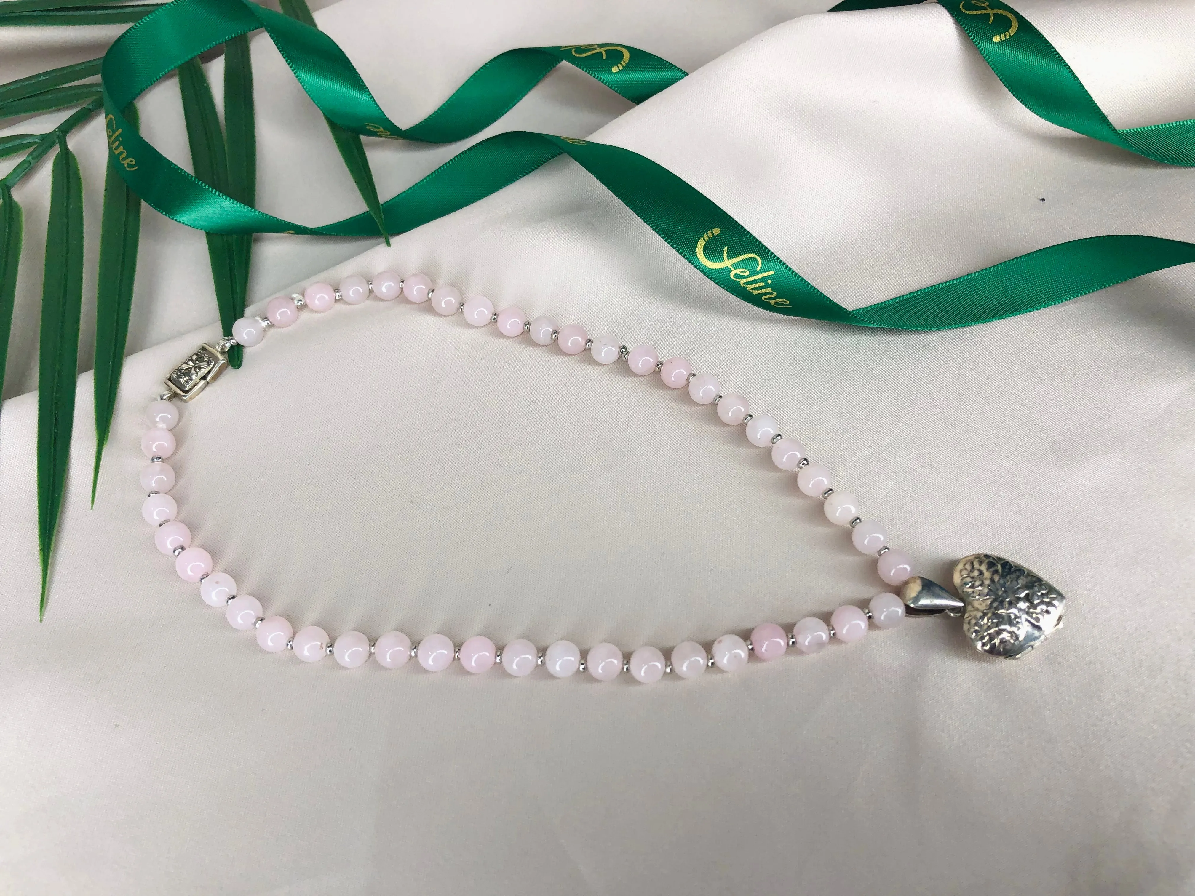 Leonie Rose Quartz Heart Locket Necklace