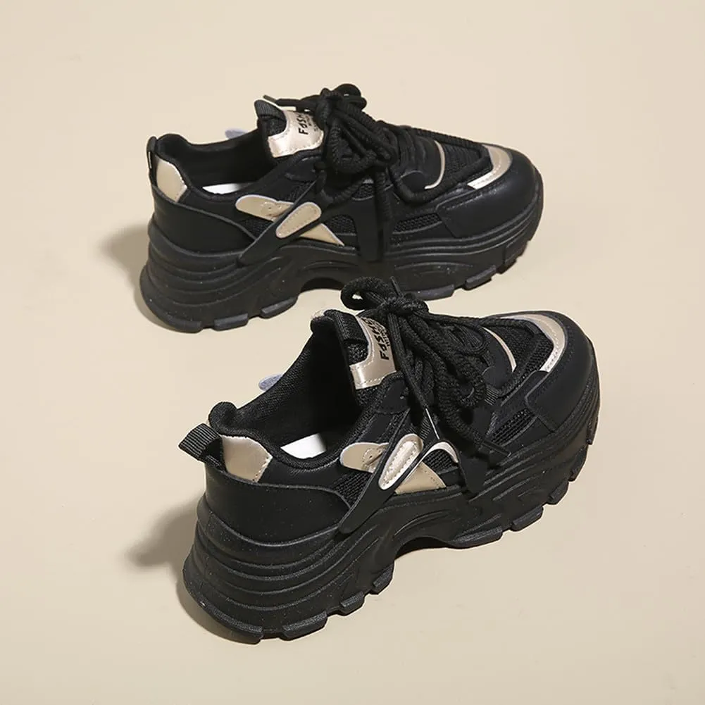 MAUGELY Women's Platform Mesh Casual Sports Shoes Fashionable Road-Running Walking Sneakers