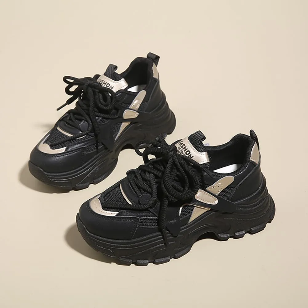 MAUGELY Women's Platform Mesh Casual Sports Shoes Fashionable Road-Running Walking Sneakers