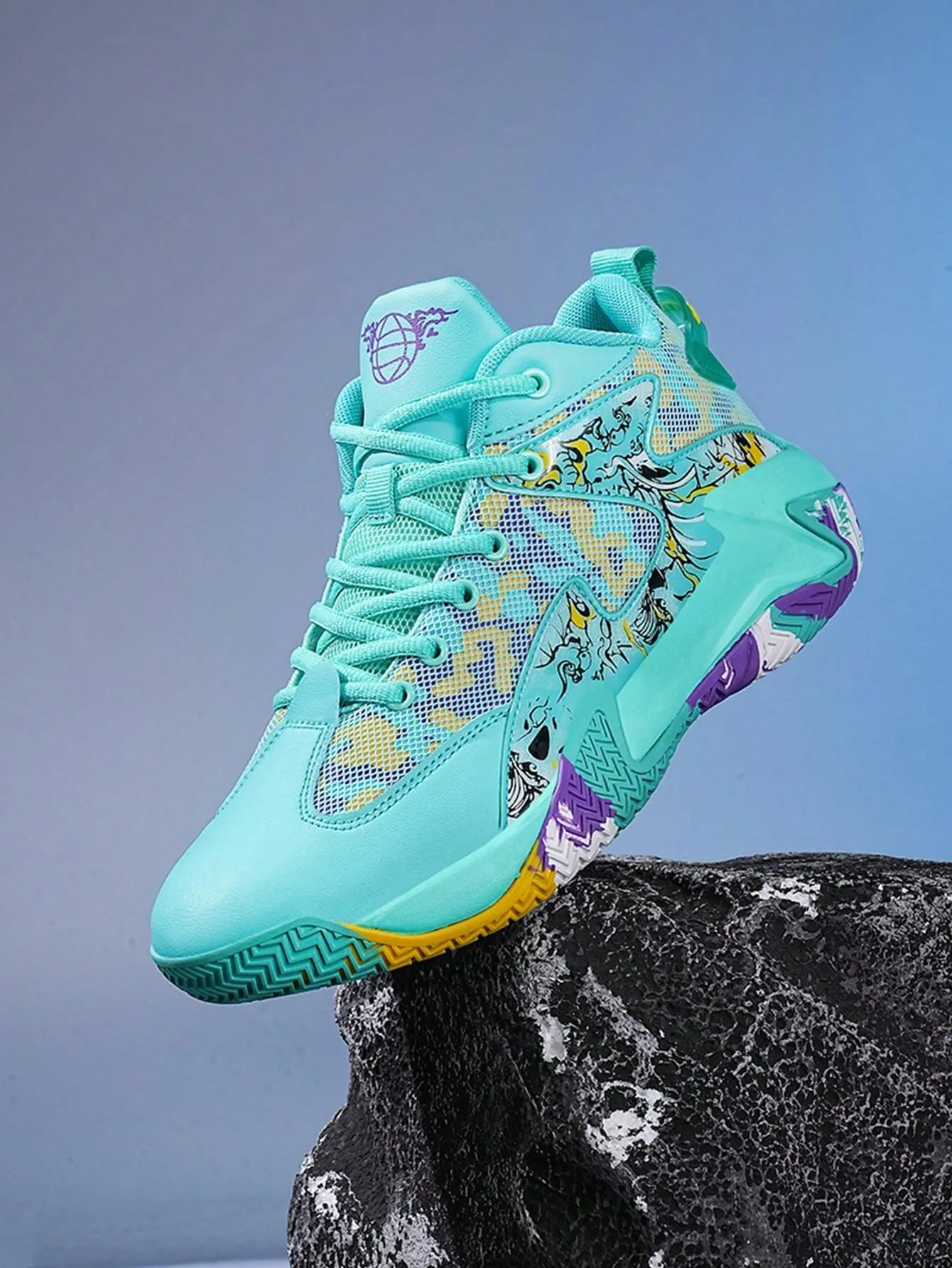 Men's Sports Shoes With Rubber Sole For All Seasons, Basketball Shoes, Large Size, Street Style, Breathable And Fashionable(Random Sole Pattern)