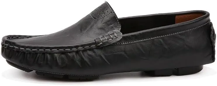 New Men's Loafers Shoes Simple Solid Color Driving Loafers PU Leather Anti-Slip Lightweight Flexible Prom Fashion Slip-ons