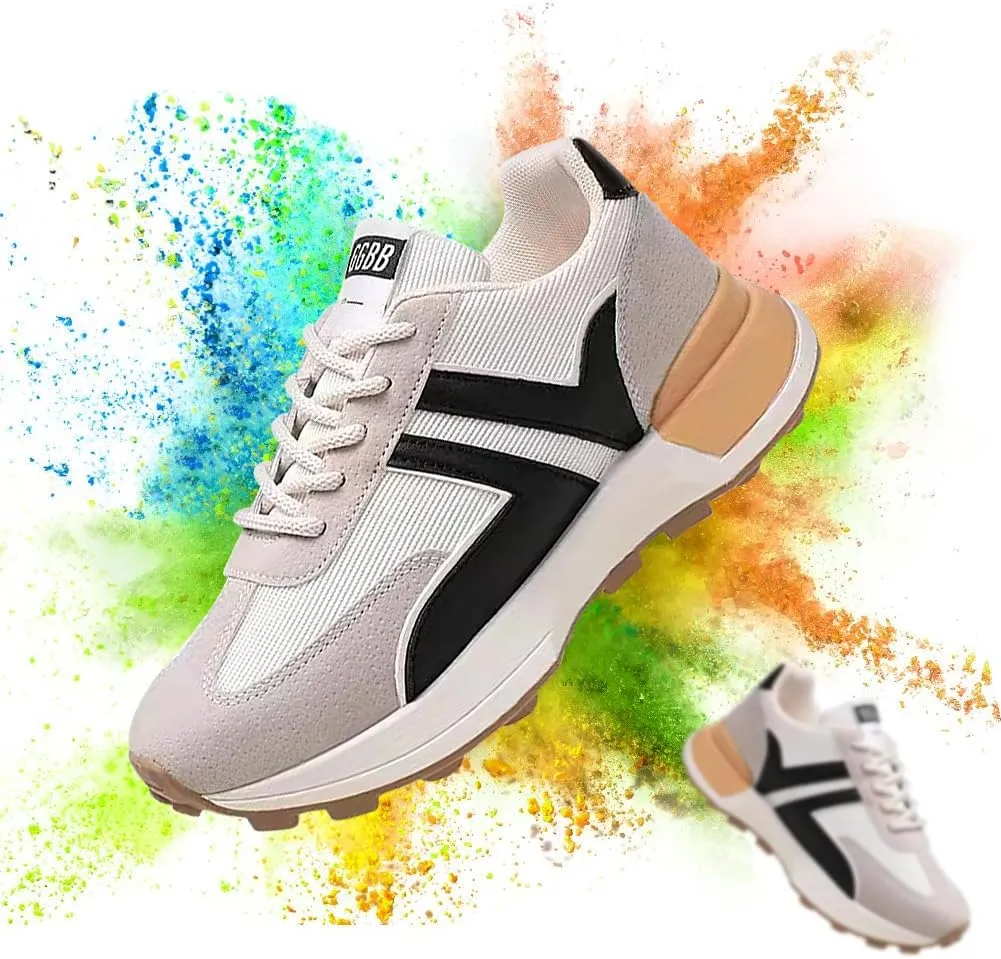 Padgene Sneakers for Women Casual Walking Shoes Comfortable Tennis Lace Up Non-Slip Running Shoes Womens Fashion Sneakers
