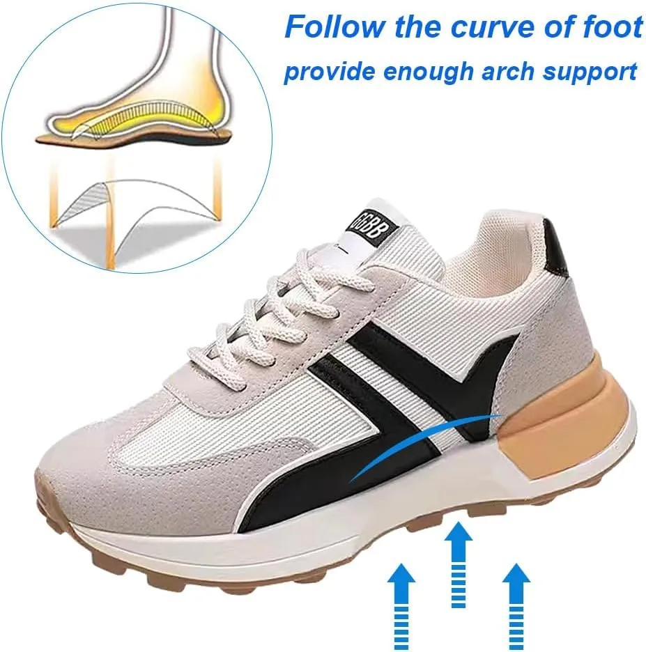 Padgene Sneakers for Women Casual Walking Shoes Comfortable Tennis Lace Up Non-Slip Running Shoes Womens Fashion Sneakers