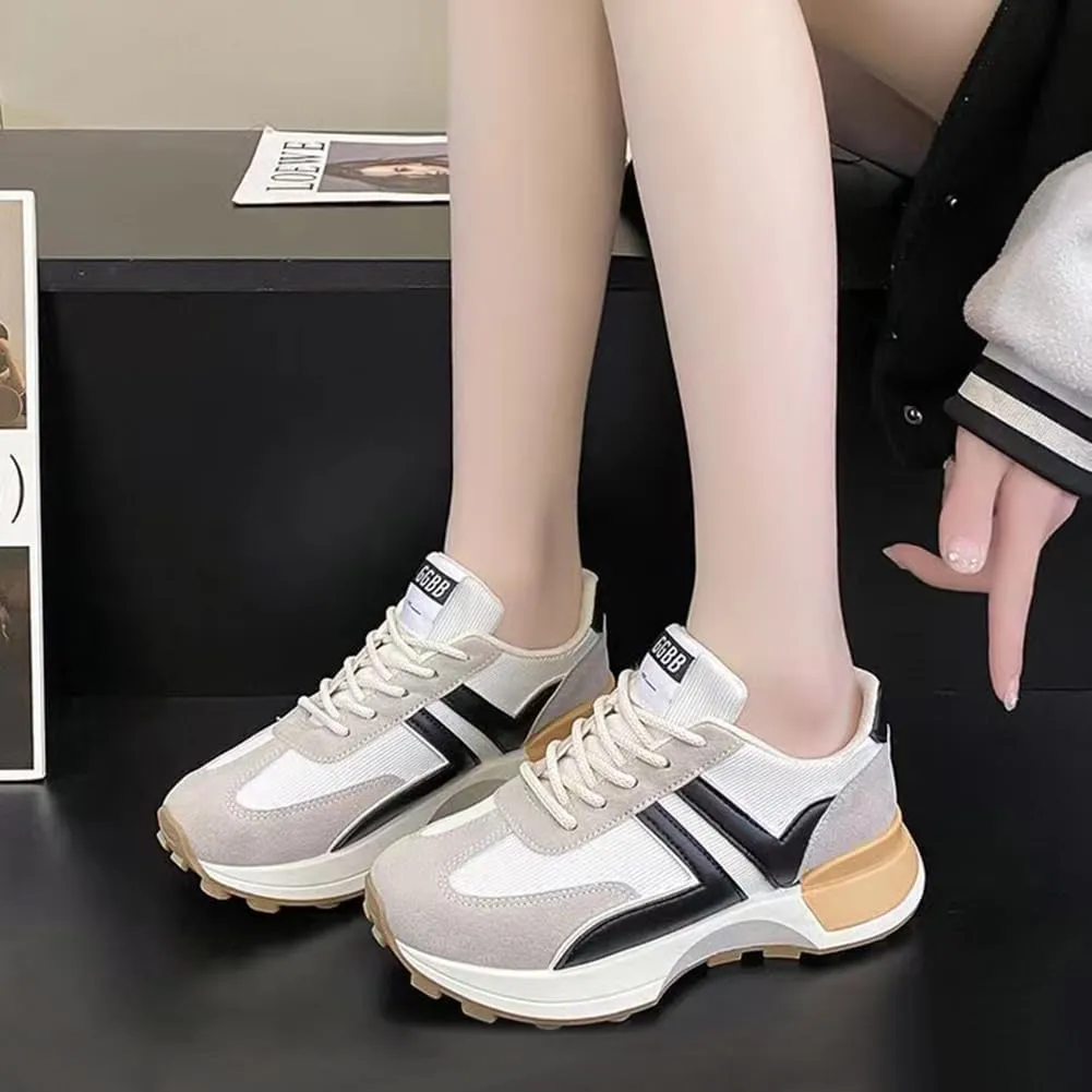Padgene Sneakers for Women Casual Walking Shoes Comfortable Tennis Lace Up Non-Slip Running Shoes Womens Fashion Sneakers