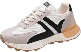 Padgene Sneakers for Women Casual Walking Shoes Comfortable Tennis Lace Up Non-Slip Running Shoes Womens Fashion Sneakers