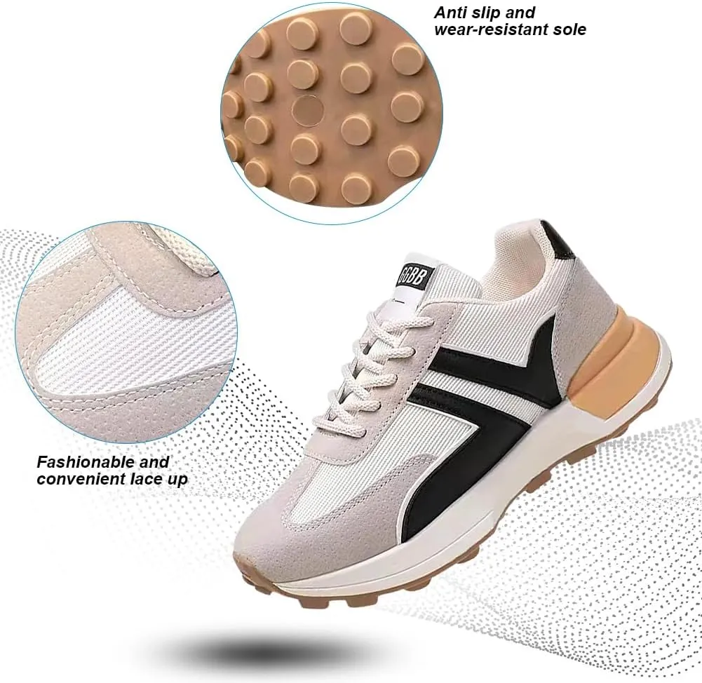 Padgene Sneakers for Women Casual Walking Shoes Comfortable Tennis Lace Up Non-Slip Running Shoes Womens Fashion Sneakers