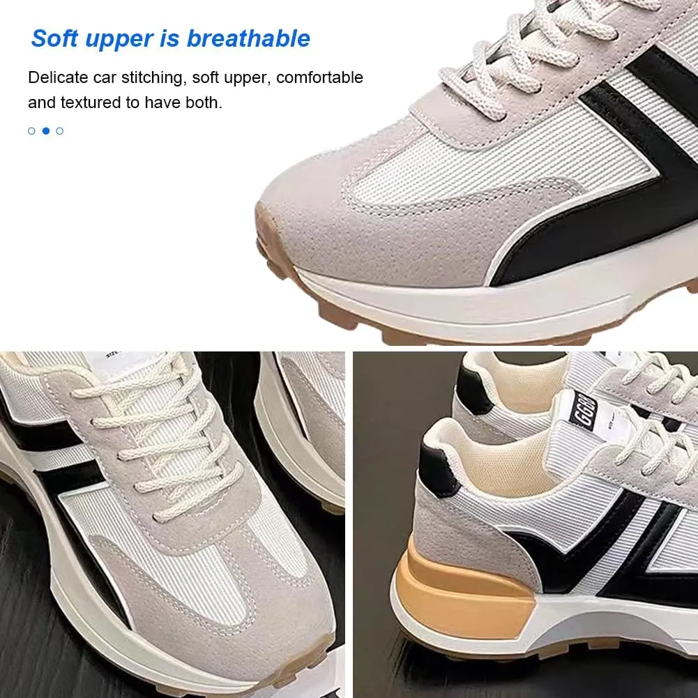 Padgene Sneakers for Women Casual Walking Shoes Comfortable Tennis Lace Up Non-Slip Running Shoes Womens Fashion Sneakers