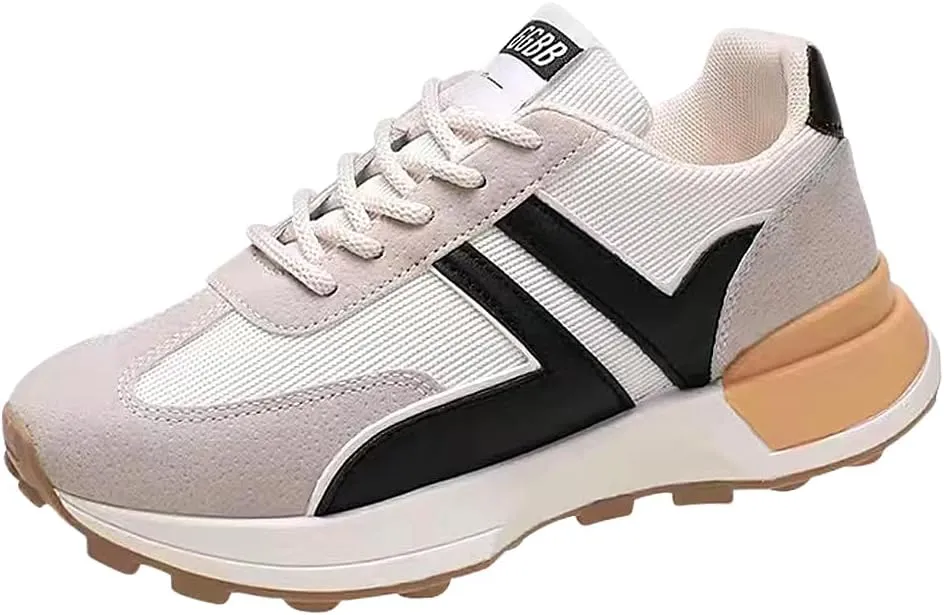 Padgene Sneakers for Women Casual Walking Shoes Comfortable Tennis Lace Up Non-Slip Running Shoes Womens Fashion Sneakers