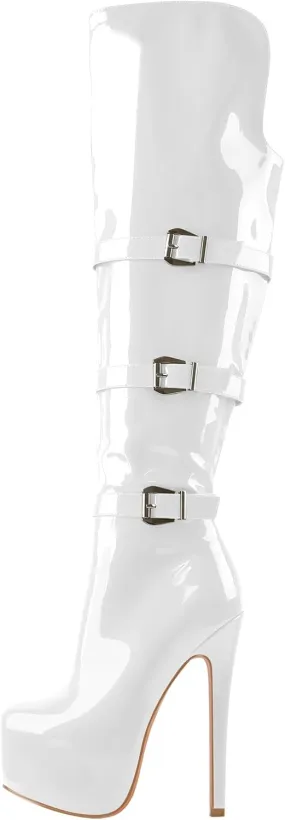 Richealnana Women's Platform Lace Up Side Zipper Over the Knee High Boots