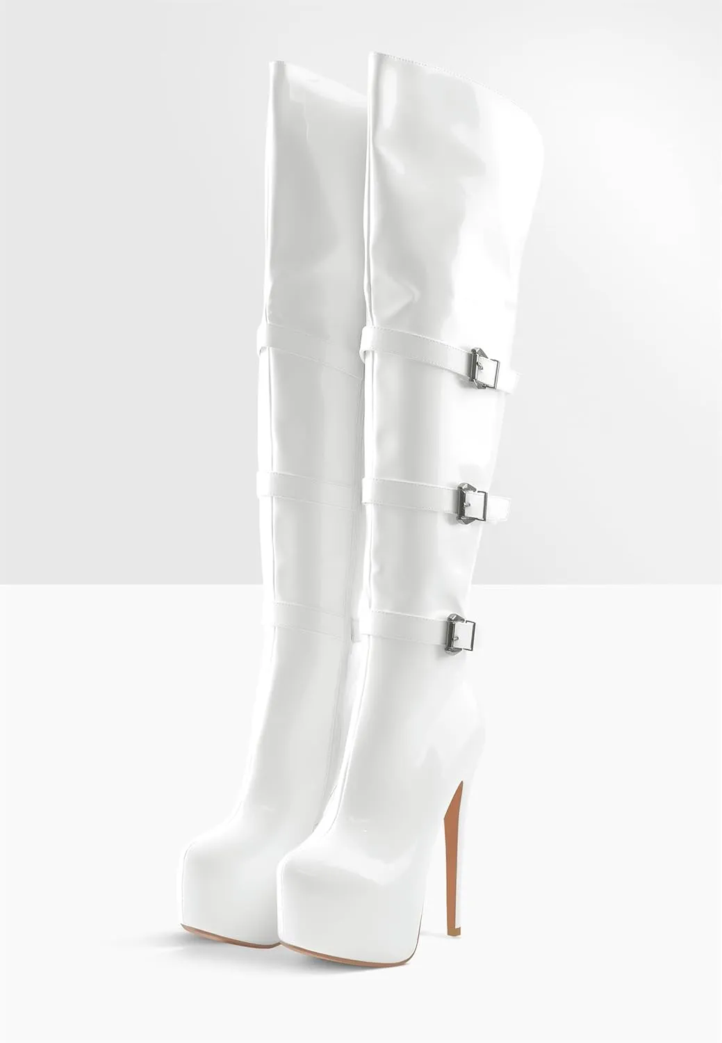 Richealnana Women's Platform Lace Up Side Zipper Over the Knee High Boots