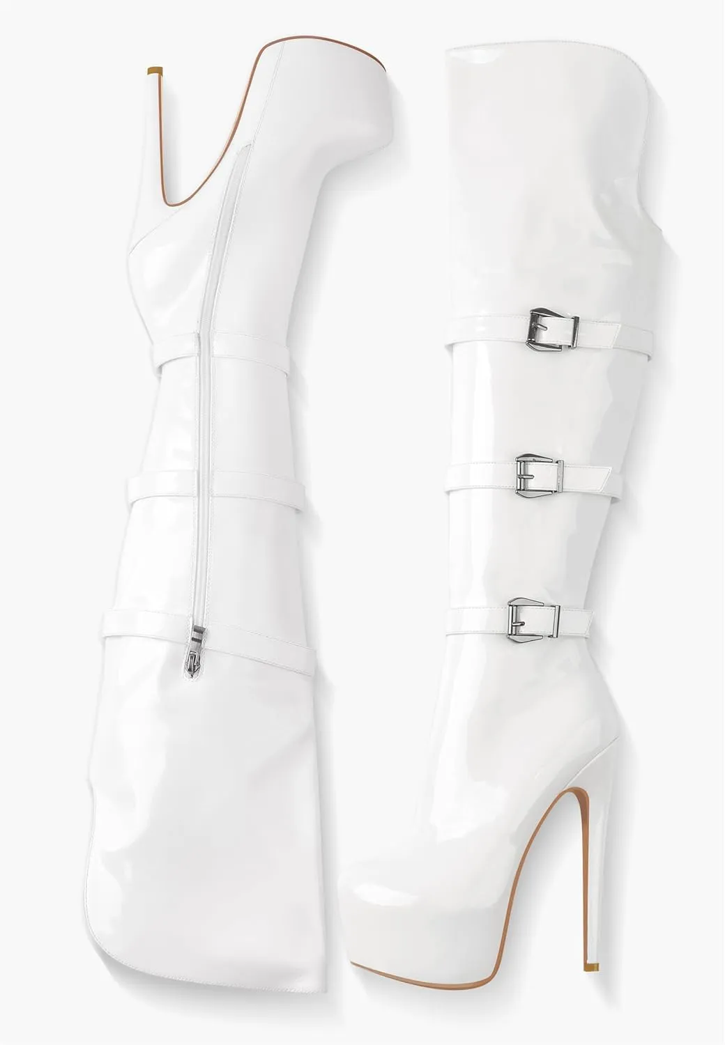 Richealnana Women's Platform Lace Up Side Zipper Over the Knee High Boots