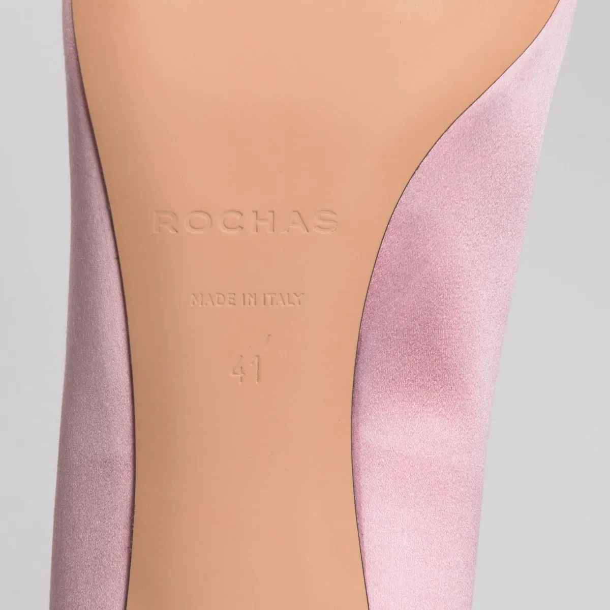 Rochas Pink Satin R-Crystal Pumps 41