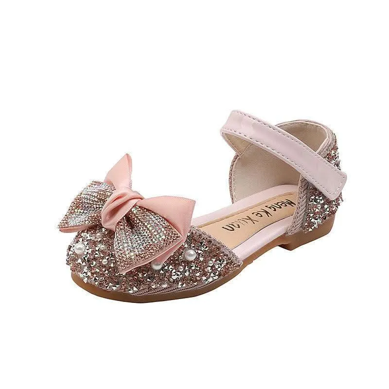 Shining Princess Shoes Cute Bow Crystal Shoes