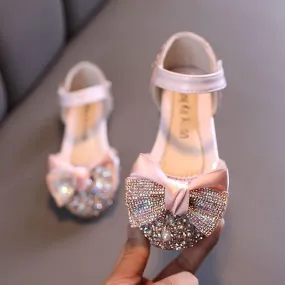 Shining Princess Shoes Cute Bow Crystal Shoes