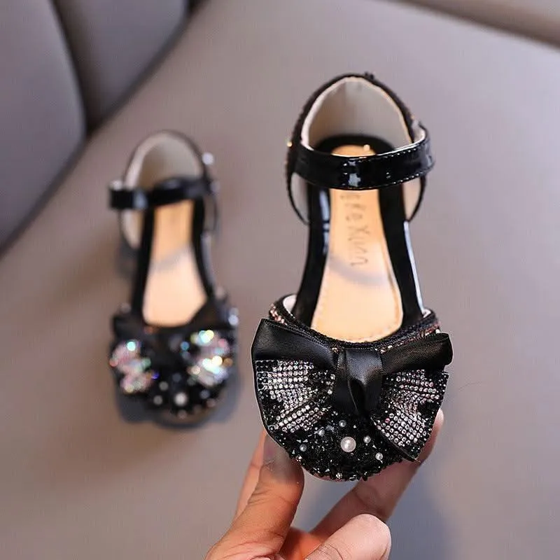 Shining Princess Shoes Cute Bow Crystal Shoes