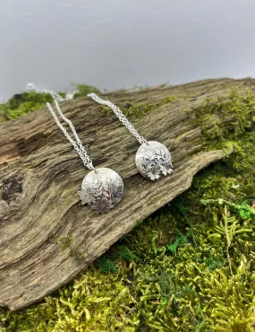 Sterling Silver Flower Moon Pendant