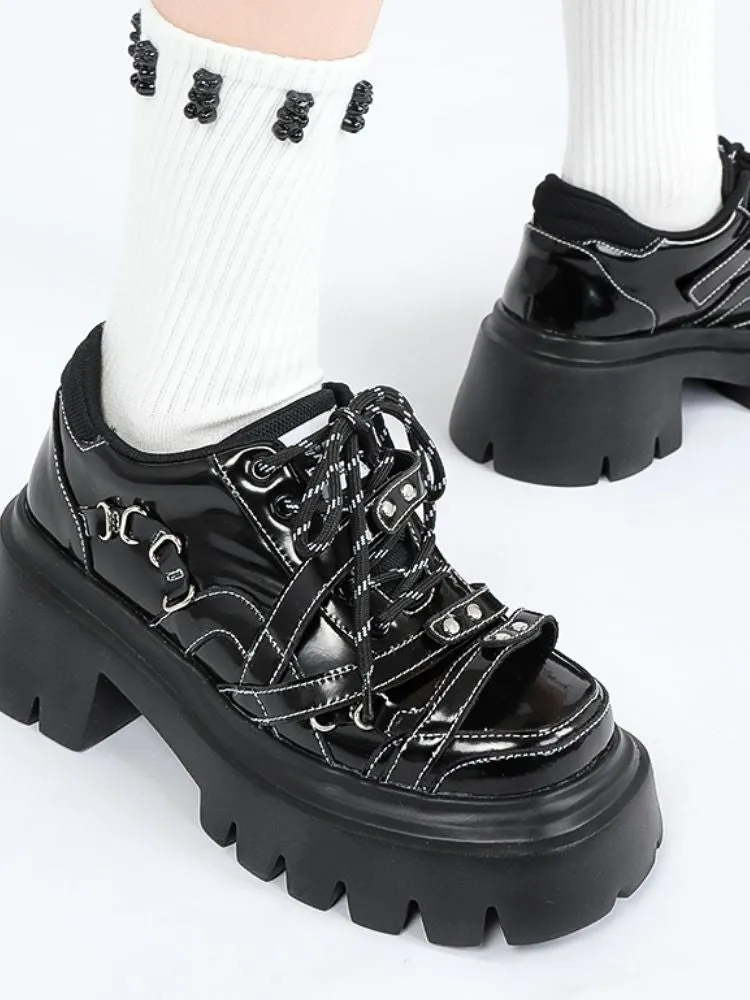 Studded belt platform shoes【s0000002126】