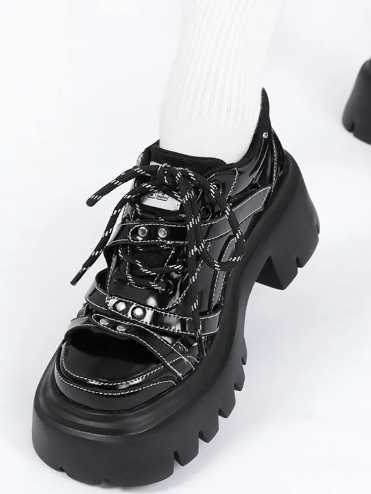 Studded belt platform shoes【s0000002126】