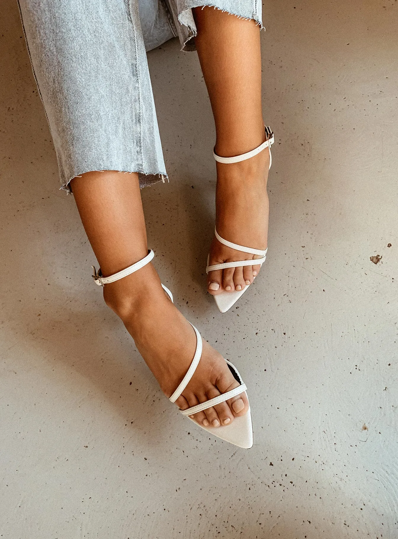 The Teagan Heels White