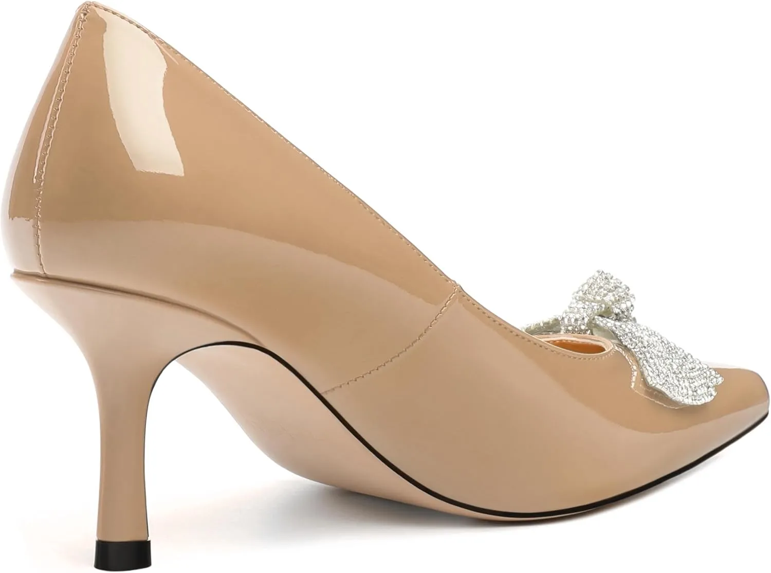 Women's Pumps,Pointed Closed Toe High Heels for Women,Rhinestone Bow Stiletto Pumps Wedding Party Dress Shoes