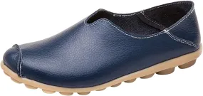Women's Slip-On Loafers Lug Sole Non Slip Shoes Soft Lightweight Walking Driving Shoes Versatile Heeled Casual