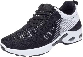 Womens Sneakers Arch Support Orthopedic Shoes Air Cushion Running Trainer Lightweight Tennis Athletic Walking Shoes Mesh Breathable Comfortable Fashion Gym Work Sneakers