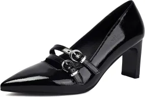 XIEDA Women's Pointed Toe Block Heels High Heel Pumps Office Work Heels Dress Shoes