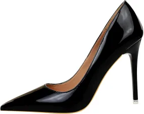 Yolkomo Women's Pointed Toe Pumps High Heel Stilettos Slip-on Rhinestone Sequin Pumps